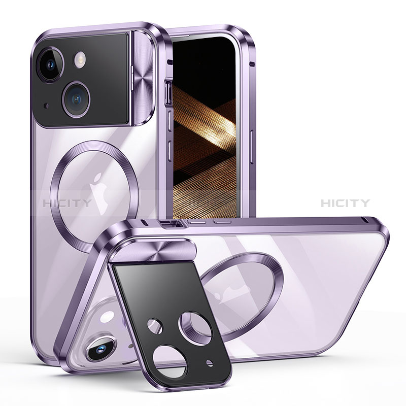 Carcasa Bumper Lujo Marco de Metal y Plastico Funda con Mag-Safe Magnetic LK4 para Apple iPhone 14