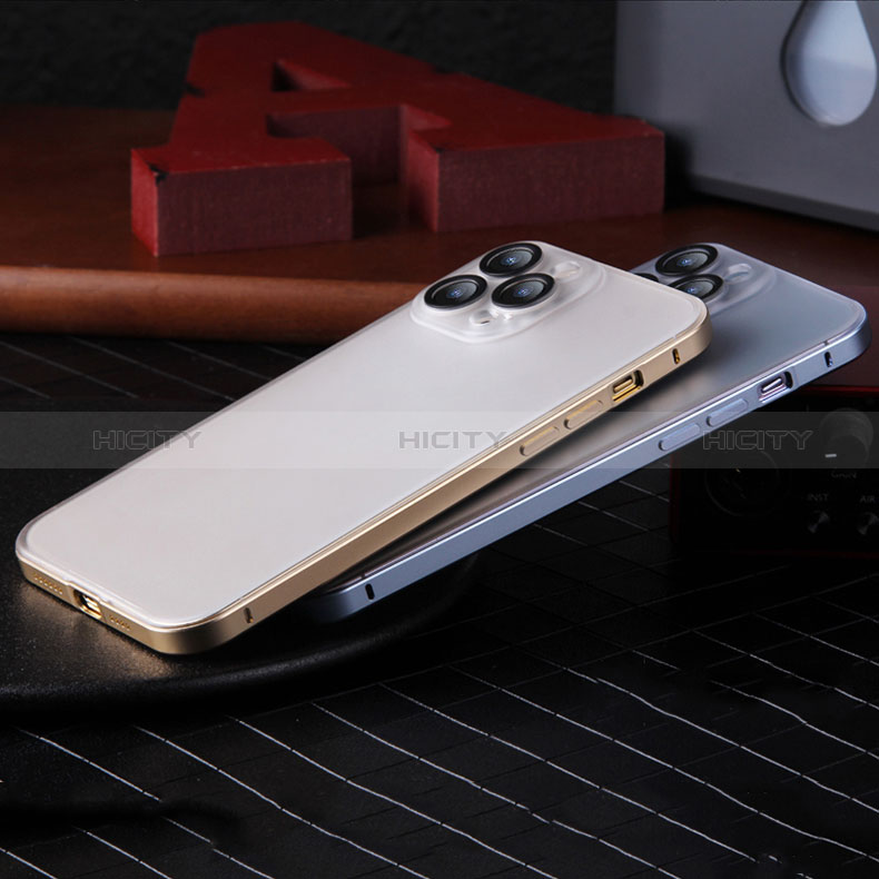 Carcasa Bumper Lujo Marco de Metal y Plastico Funda LF2 para Apple iPhone 15 Pro