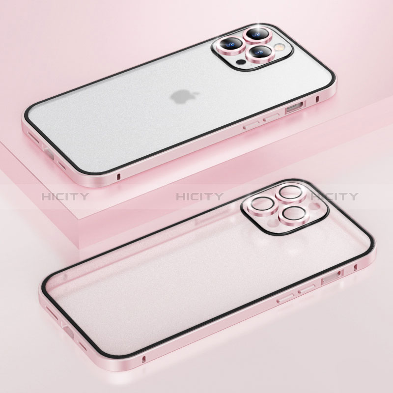 Carcasa Bumper Lujo Marco de Metal y Plastico Funda LF3 para Apple iPhone 13 Pro