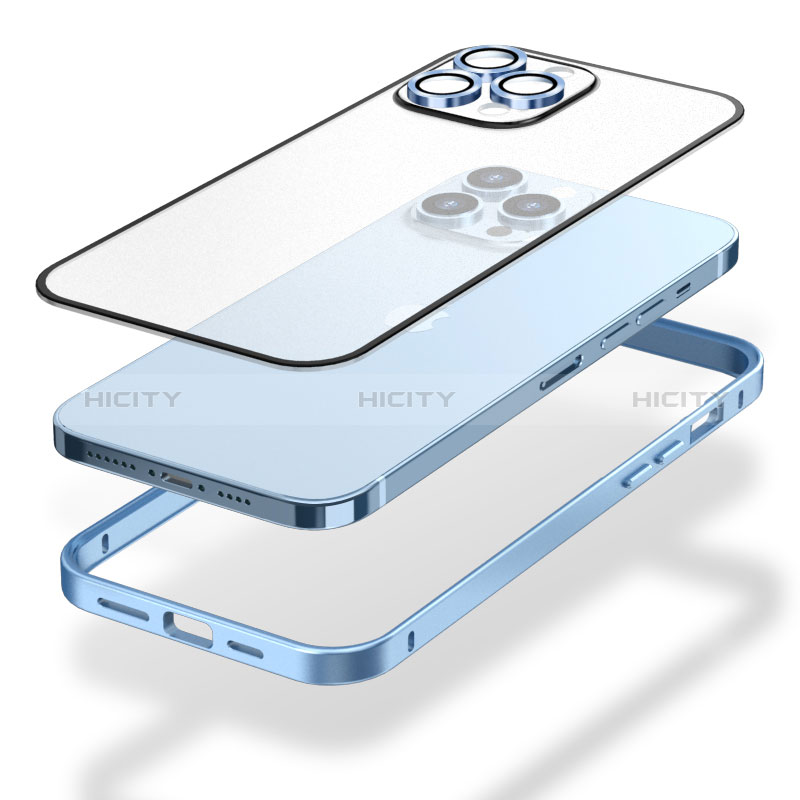 Carcasa Bumper Lujo Marco de Metal y Plastico Funda LF3 para Apple iPhone 15