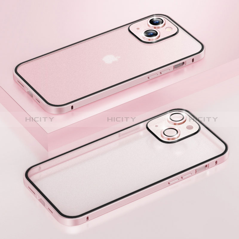 Carcasa Bumper Lujo Marco de Metal y Plastico Funda LF3 para Apple iPhone 15