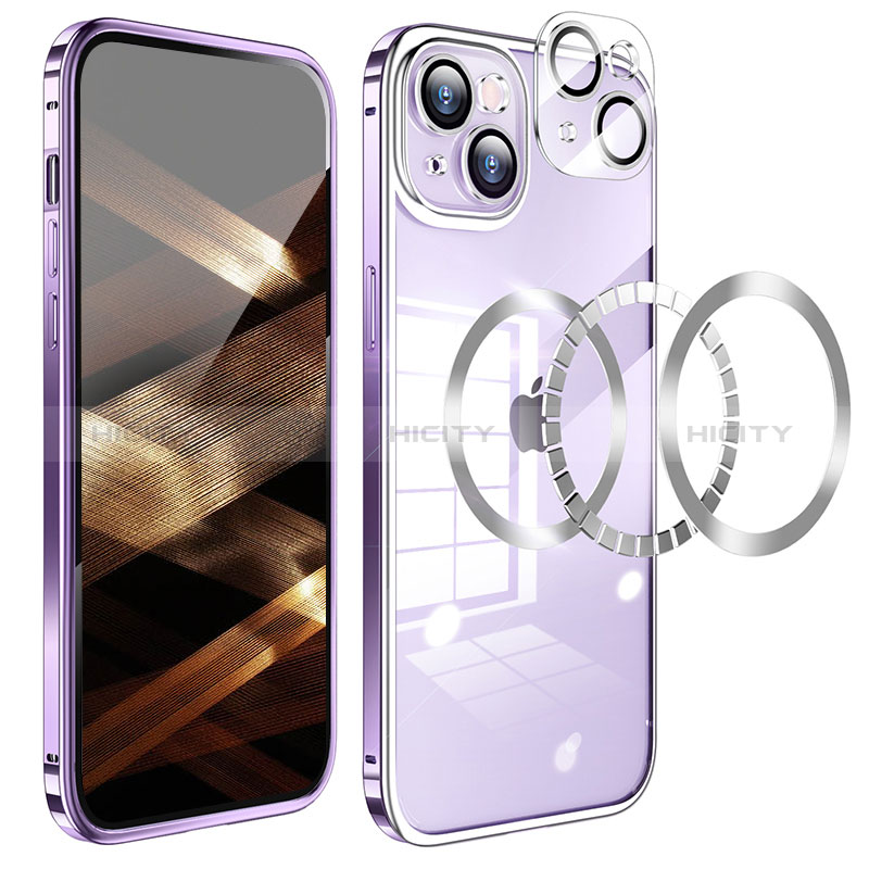 Carcasa Bumper Lujo Marco de Metal y Plastico Funda LF5 para Apple iPhone 15