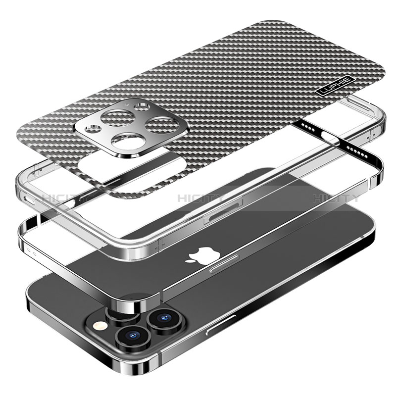 Carcasa Bumper Lujo Marco de Metal y Plastico Funda LF6 para Apple iPhone 13 Pro