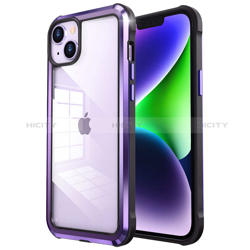 Carcasa Bumper Lujo Marco de Metal y Plastico Funda LF6 para Apple iPhone 14