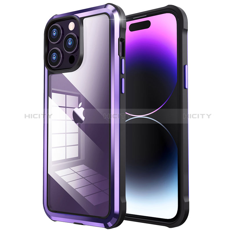 Carcasa Bumper Lujo Marco de Metal y Plastico Funda LF6 para Apple iPhone 14 Pro