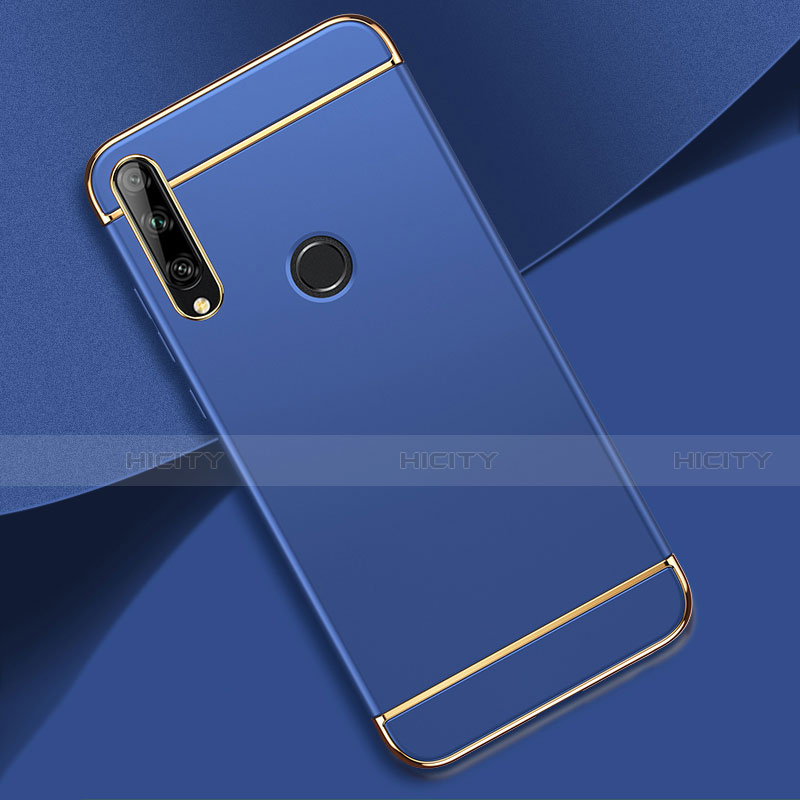 Carcasa Bumper Lujo Marco de Metal y Plastico Funda M01 para Huawei Enjoy 10 Plus Azul
