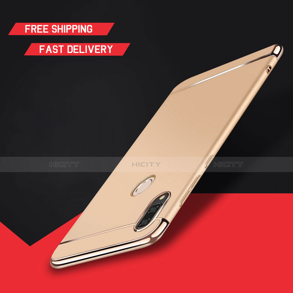 Carcasa Bumper Lujo Marco de Metal y Plastico Funda M01 para Huawei Enjoy 9 Plus Oro