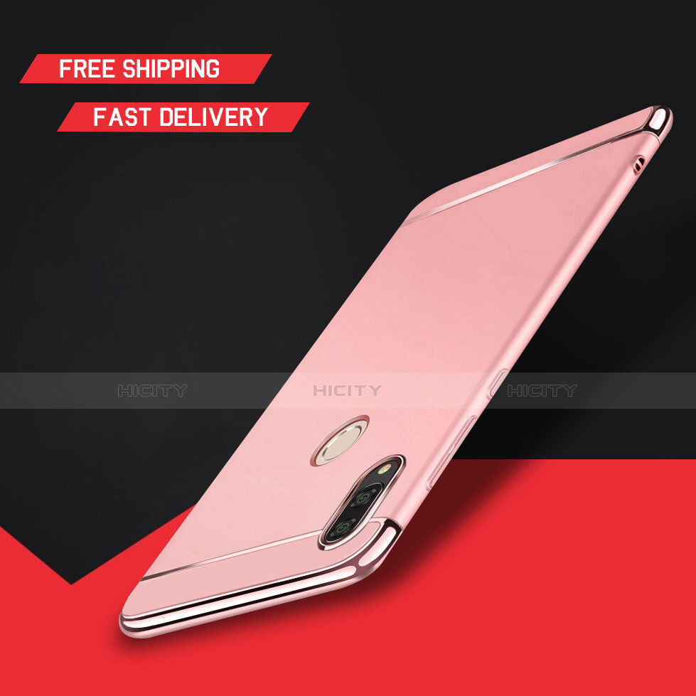 Carcasa Bumper Lujo Marco de Metal y Plastico Funda M01 para Huawei Enjoy 9 Plus Oro Rosa