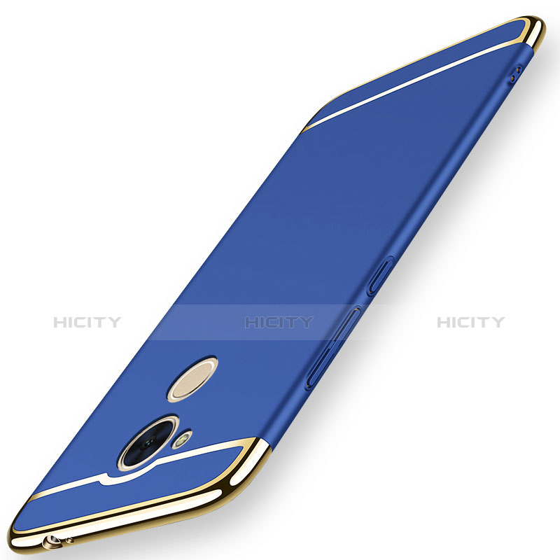 Carcasa Bumper Lujo Marco de Metal y Plastico Funda M01 para Huawei Honor 6C Pro Azul