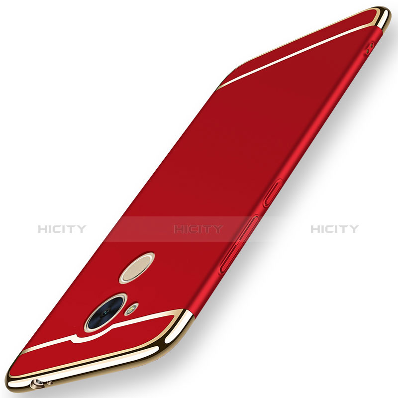 Carcasa Bumper Lujo Marco de Metal y Plastico Funda M01 para Huawei Honor 6C Pro Rojo