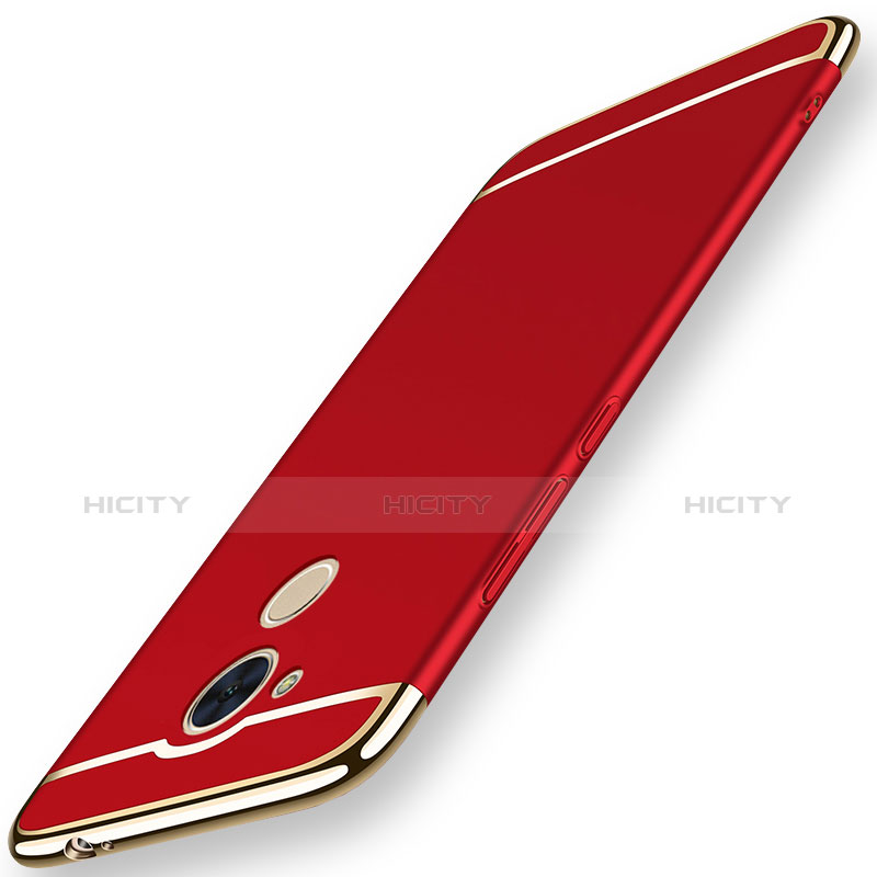 Carcasa Bumper Lujo Marco de Metal y Plastico Funda M01 para Huawei Honor 6C Rojo