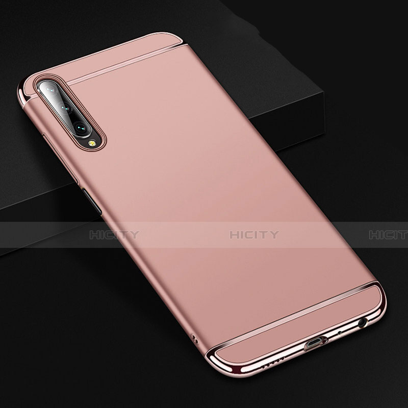 Carcasa Bumper Lujo Marco de Metal y Plastico Funda M01 para Huawei Honor 9X Pro Oro Rosa