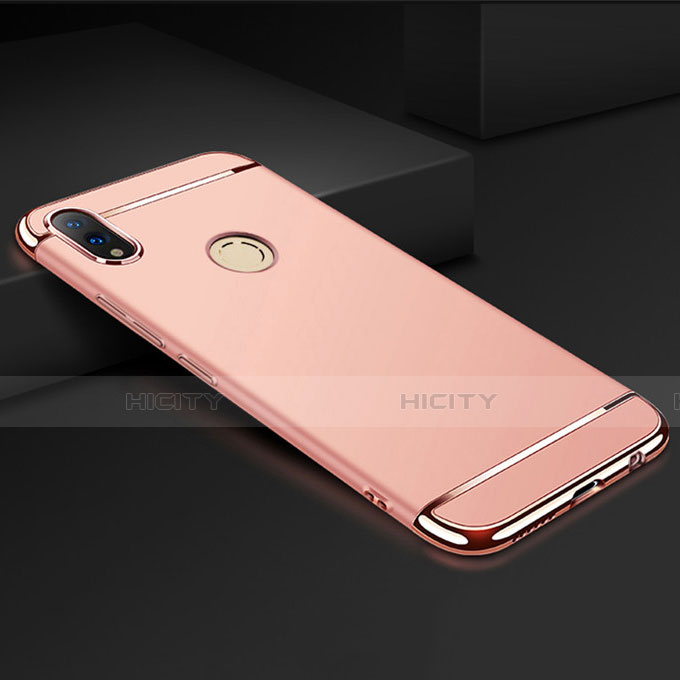 Carcasa Bumper Lujo Marco de Metal y Plastico Funda M01 para Huawei Honor V10 Lite Oro Rosa