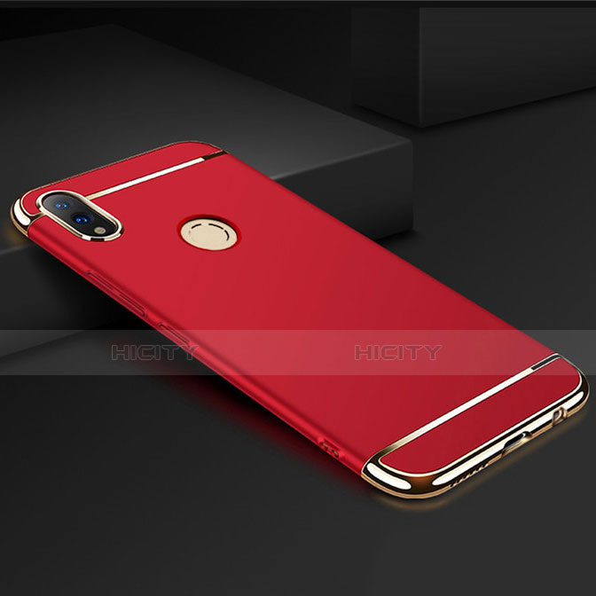 Carcasa Bumper Lujo Marco de Metal y Plastico Funda M01 para Huawei Honor V10 Lite Rojo