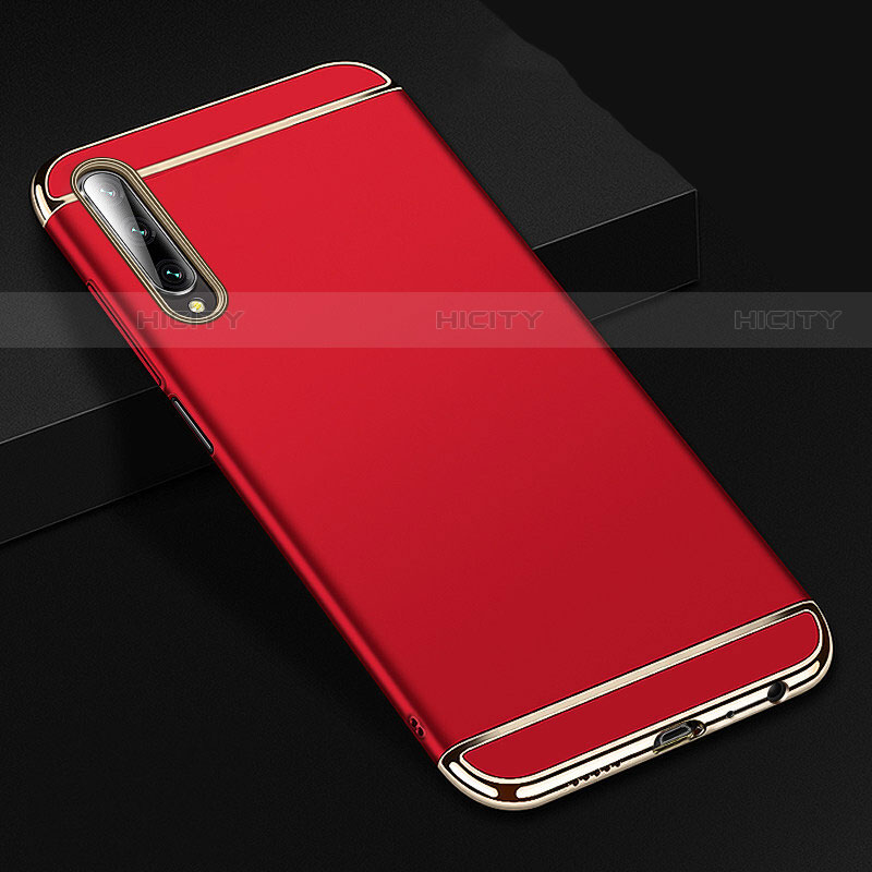 Carcasa Bumper Lujo Marco de Metal y Plastico Funda M01 para Huawei P Smart Pro (2019) Rojo