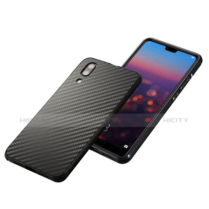 Carcasa Bumper Lujo Marco de Metal y Plastico Funda M01 para Huawei P20