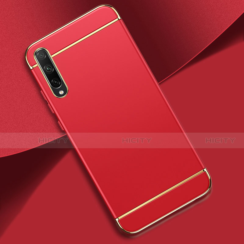 Carcasa Bumper Lujo Marco de Metal y Plastico Funda M01 para Huawei Y8p Rojo