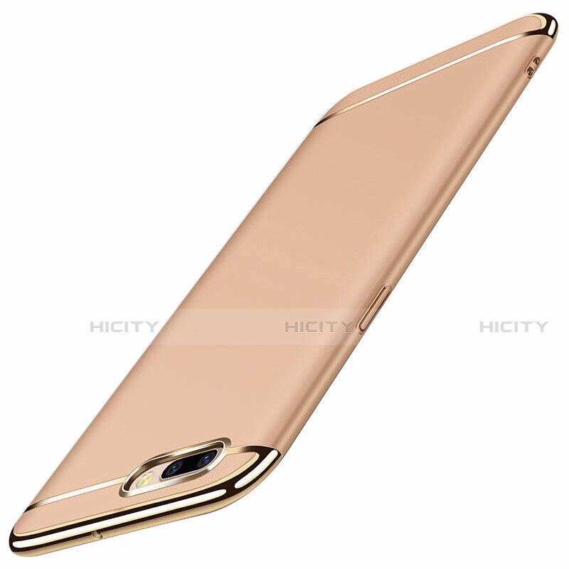 Carcasa Bumper Lujo Marco de Metal y Plastico Funda M01 para Oppo A12e Oro