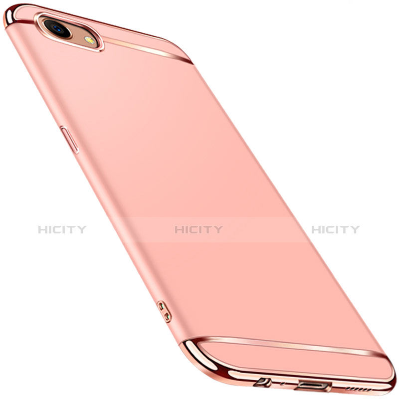 Carcasa Bumper Lujo Marco de Metal y Plastico Funda M01 para Oppo A3 Oro Rosa