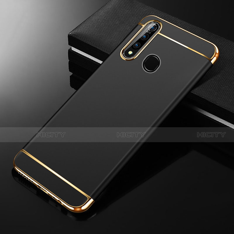 Carcasa Bumper Lujo Marco de Metal y Plastico Funda M01 para Oppo A31 Negro