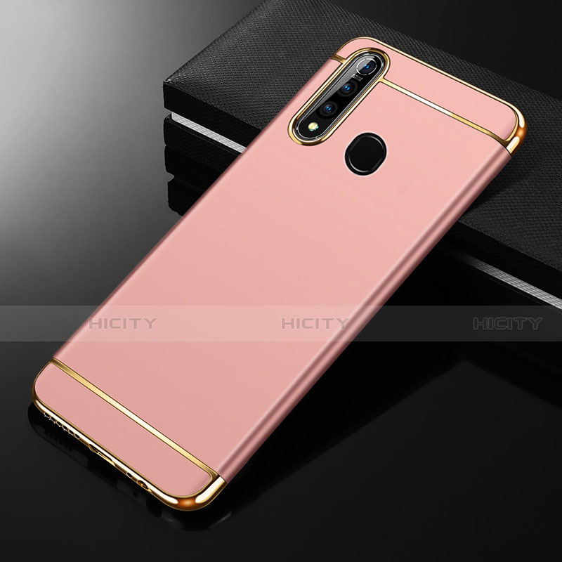 Carcasa Bumper Lujo Marco de Metal y Plastico Funda M01 para Oppo A8 Oro Rosa