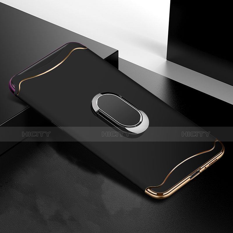 Carcasa Bumper Lujo Marco de Metal y Plastico Funda M01 para Oppo Find X Negro