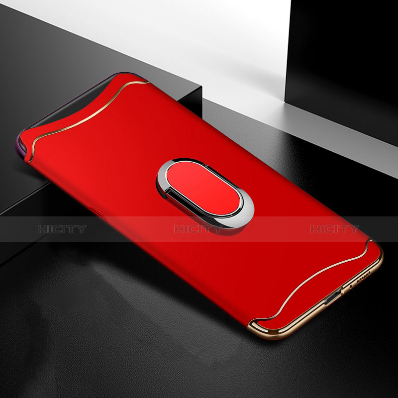 Carcasa Bumper Lujo Marco de Metal y Plastico Funda M01 para Oppo Find X Rojo