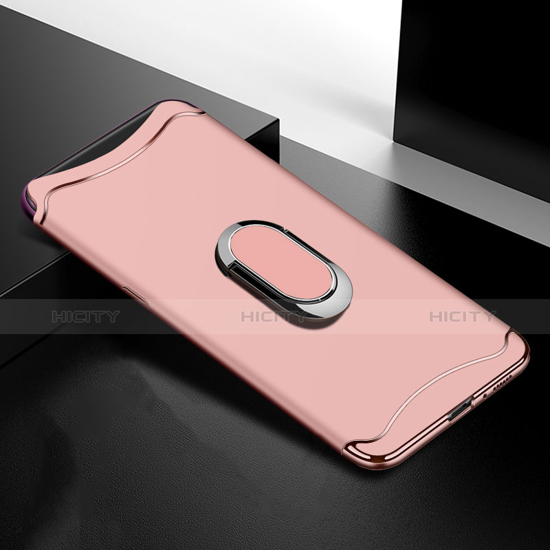 Carcasa Bumper Lujo Marco de Metal y Plastico Funda M01 para Oppo Find X Super Flash Edition Oro Rosa