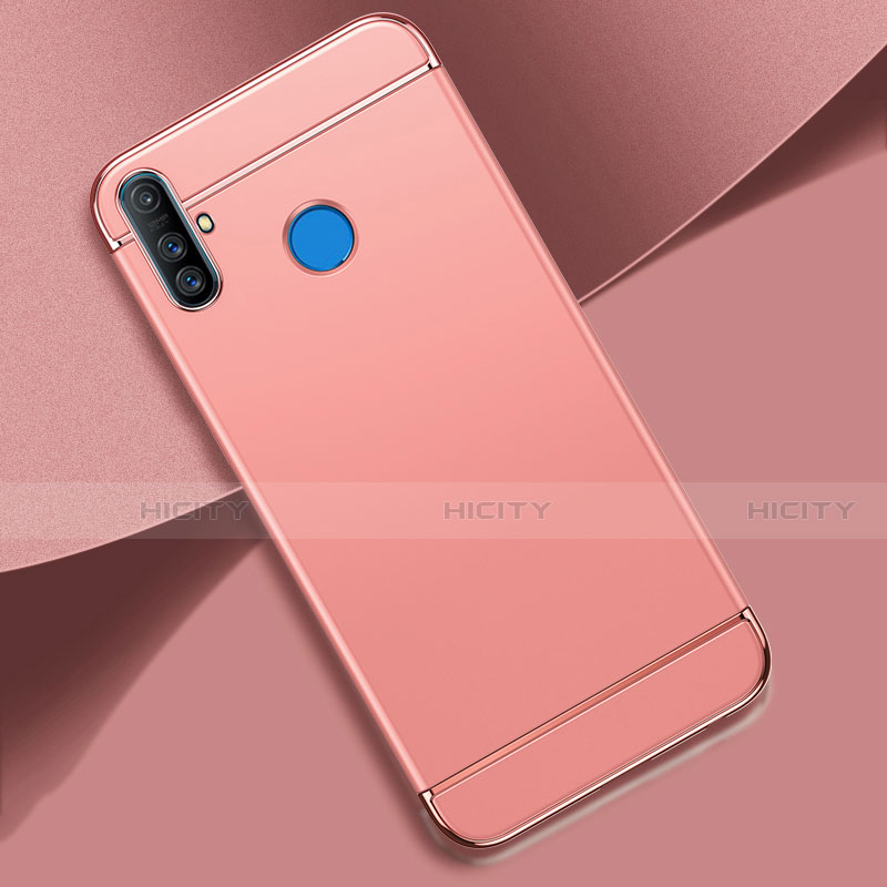 Carcasa Bumper Lujo Marco de Metal y Plastico Funda M01 para Realme C3 Oro Rosa