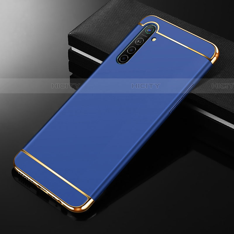 Carcasa Bumper Lujo Marco de Metal y Plastico Funda M01 para Realme X2 Azul