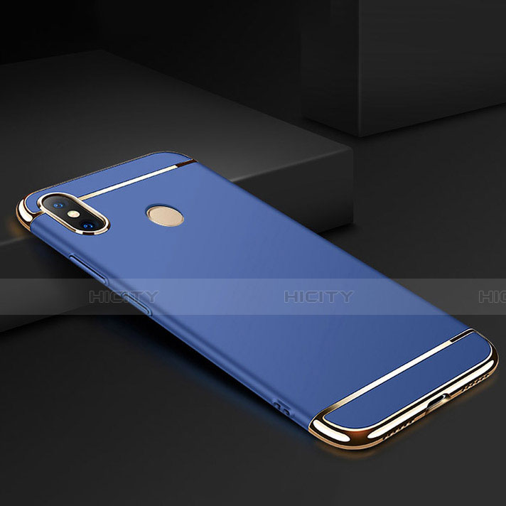 Carcasa Bumper Lujo Marco de Metal y Plastico Funda M01 para Xiaomi Mi Max 3 Azul