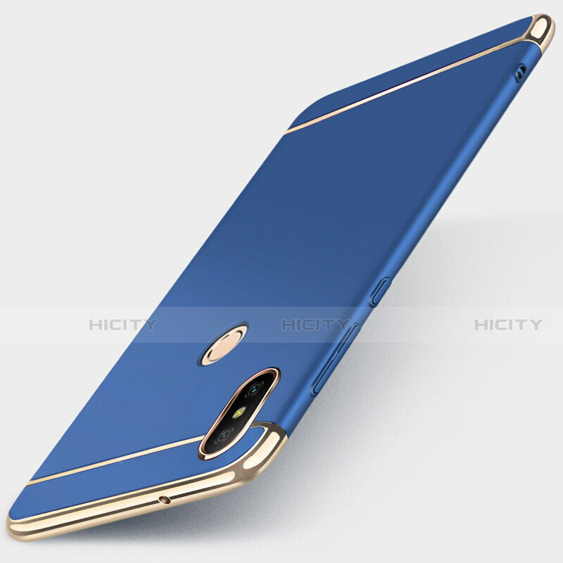 Carcasa Bumper Lujo Marco de Metal y Plastico Funda M01 para Xiaomi Redmi 6 Pro Azul