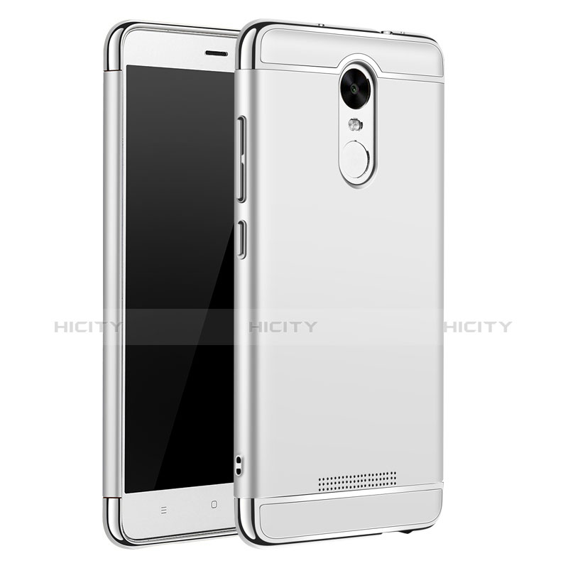 Carcasa Bumper Lujo Marco de Metal y Plastico Funda M01 para Xiaomi Redmi Note 3 MediaTek Plata