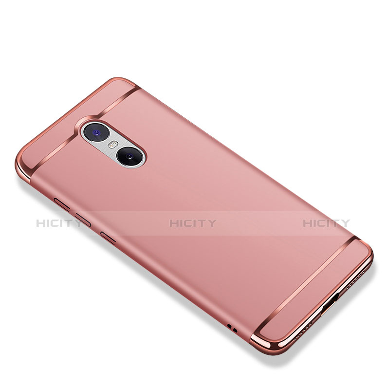 Carcasa Bumper Lujo Marco de Metal y Plastico Funda M01 para Xiaomi Redmi Note 4 Oro Rosa