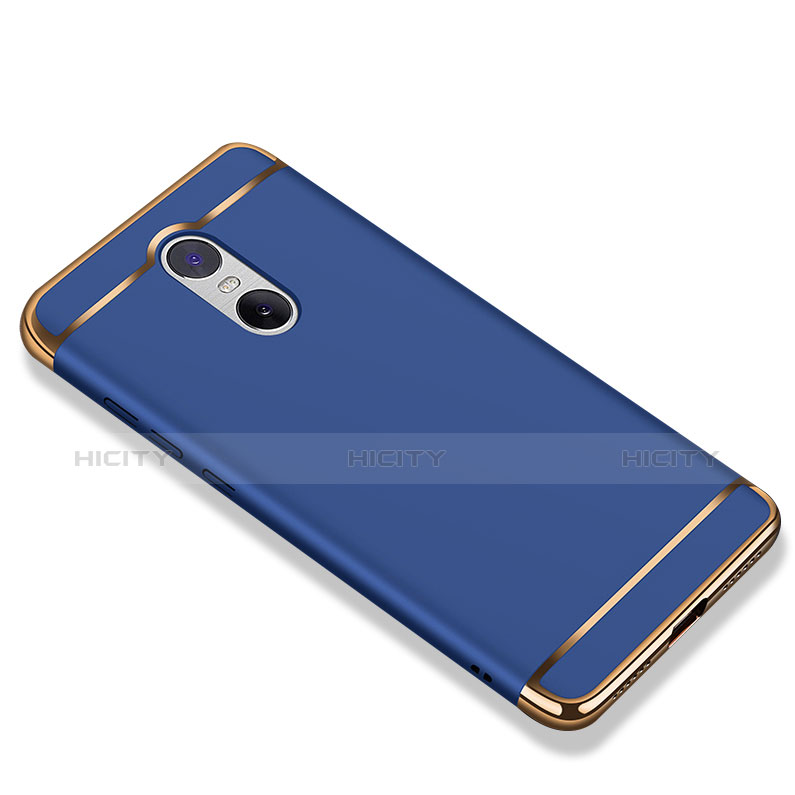 Carcasa Bumper Lujo Marco de Metal y Plastico Funda M01 para Xiaomi Redmi Note 4X High Edition Azul