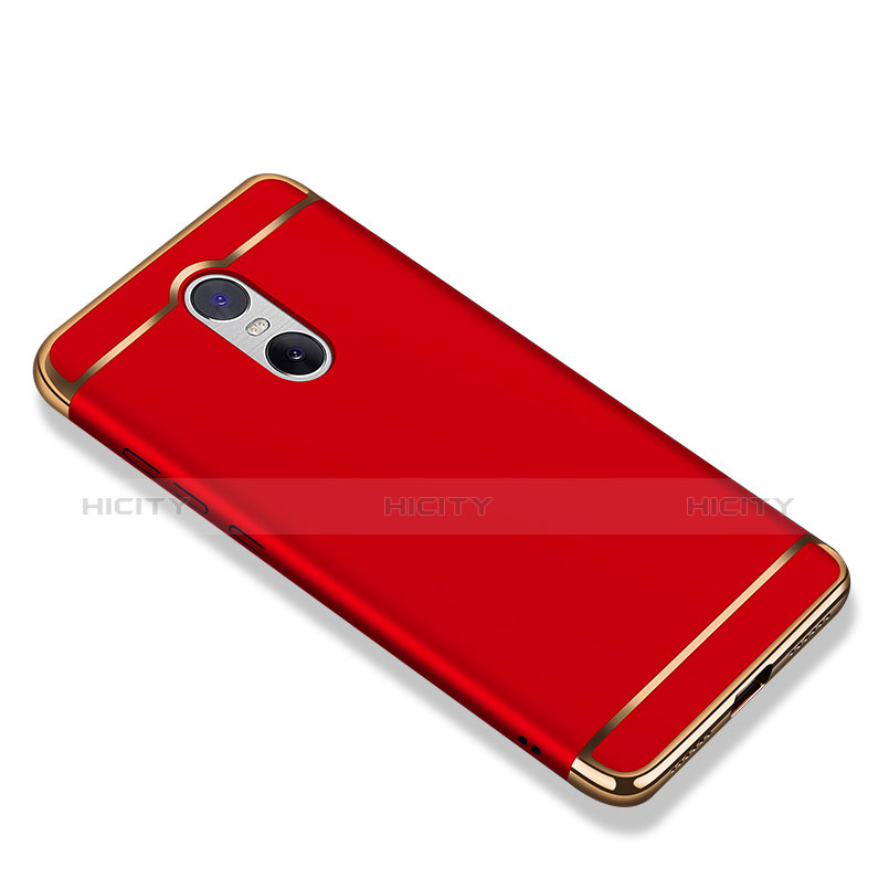 Carcasa Bumper Lujo Marco de Metal y Plastico Funda M01 para Xiaomi Redmi Note 4X High Edition Rojo