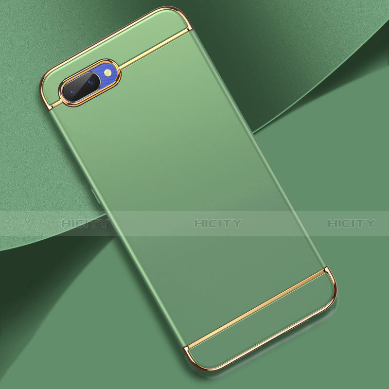 Carcasa Bumper Lujo Marco de Metal y Plastico Funda M02 para Oppo A12e Menta Verde