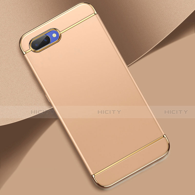 Carcasa Bumper Lujo Marco de Metal y Plastico Funda M02 para Oppo A5 Oro