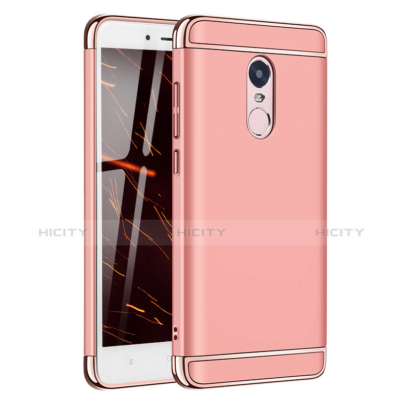 Carcasa Bumper Lujo Marco de Metal y Plastico Funda M02 para Xiaomi Redmi Note 4X High Edition Oro Rosa