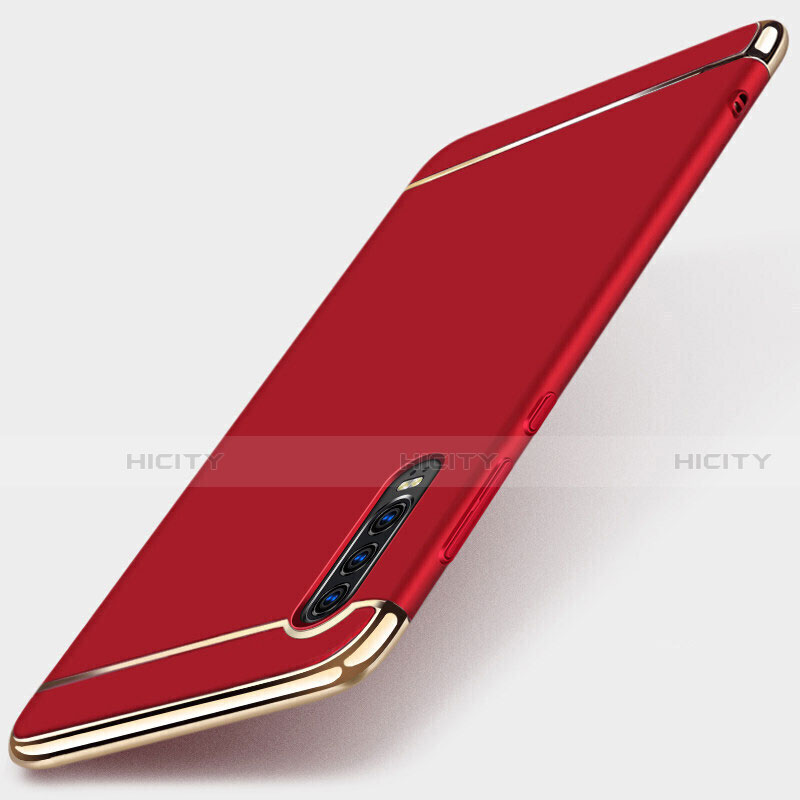 Carcasa Bumper Lujo Marco de Metal y Plastico Funda M03 para Huawei P30 Rojo