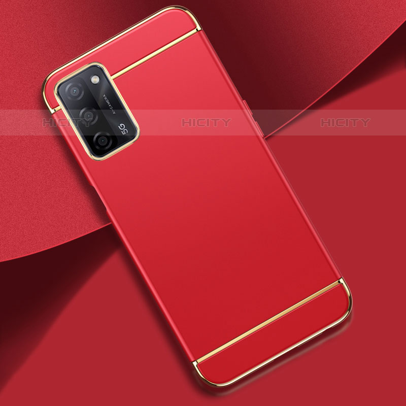 Carcasa Bumper Lujo Marco de Metal y Plastico Funda P02 para Oppo A53s 5G Rojo