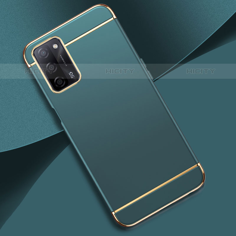 Carcasa Bumper Lujo Marco de Metal y Plastico Funda P02 para Oppo A53s 5G Verde