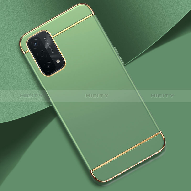 Carcasa Bumper Lujo Marco de Metal y Plastico Funda P02 para Oppo A54 5G Menta Verde