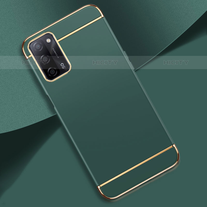 Carcasa Bumper Lujo Marco de Metal y Plastico Funda P02 para Oppo A55 5G Verde Noche