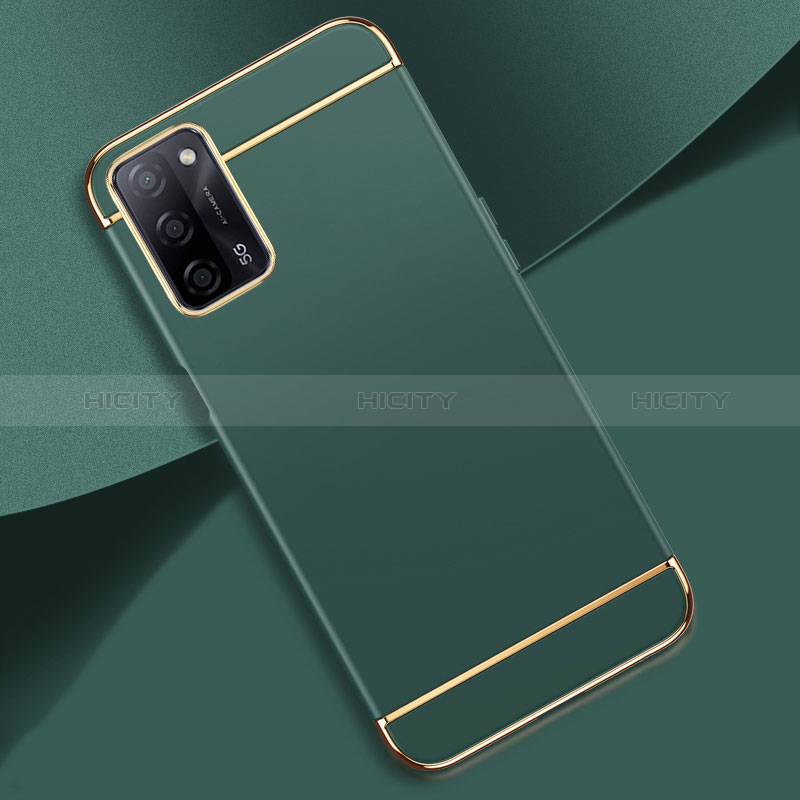 Carcasa Bumper Lujo Marco de Metal y Plastico Funda P02 para Oppo A56 5G Verde Noche