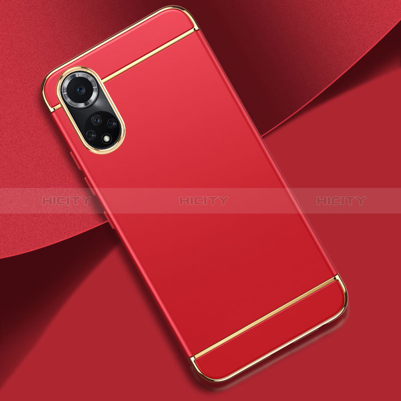 Carcasa Bumper Lujo Marco de Metal y Plastico Funda para Huawei Honor 50 Pro 5G Rojo