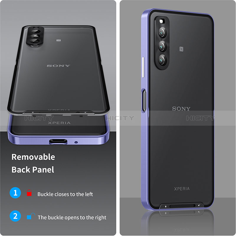 Carcasa Bumper Lujo Marco de Metal y Plastico Funda para Sony Xperia 10 IV SO-52C