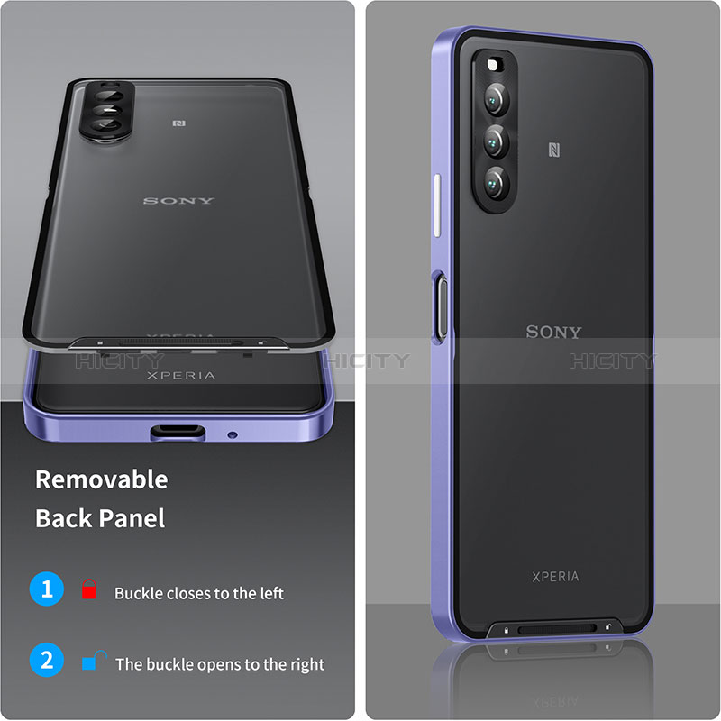 Carcasa Bumper Lujo Marco de Metal y Plastico Funda para Sony Xperia 10 IV SOG07