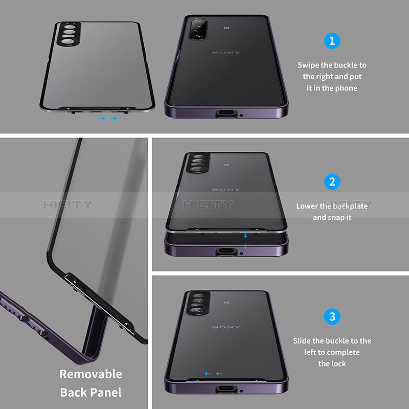 Carcasa Bumper Lujo Marco de Metal y Plastico Funda para Sony Xperia 10 IV SOG07