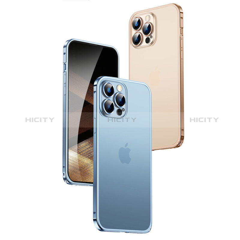 Carcasa Bumper Lujo Marco de Metal y Plastico Funda QC3 para Apple iPhone 15